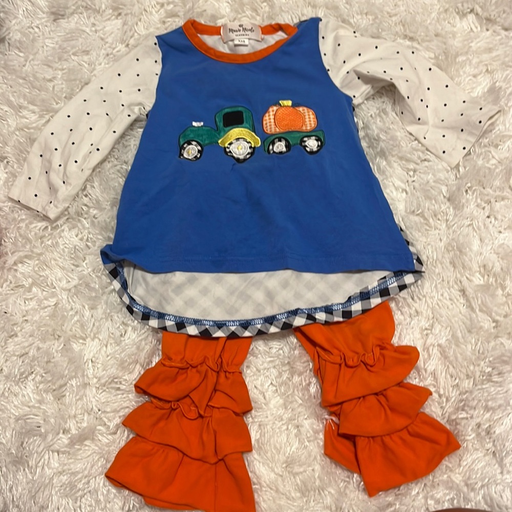 Boutique Fall Pumpkin Tractor Outfit